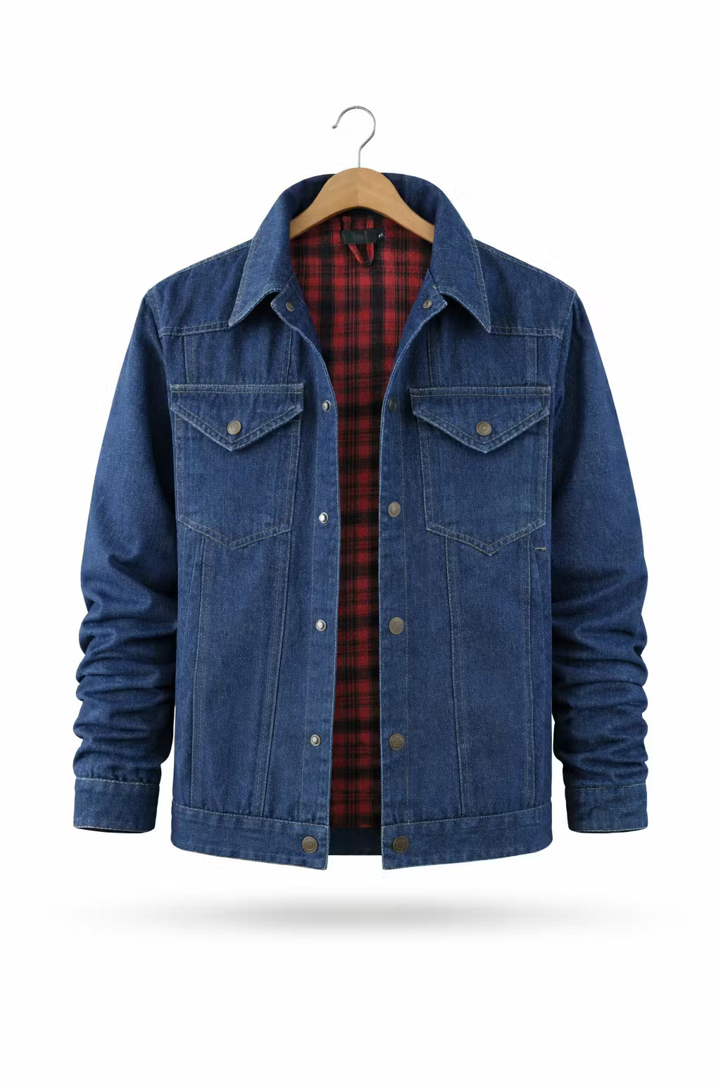 Men’s Button Front Lined Denim Jacket for Outdoor Wear