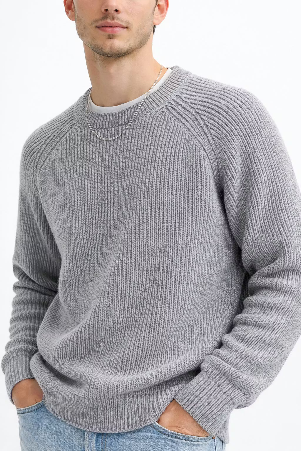 Raglan Rib Knit Crew