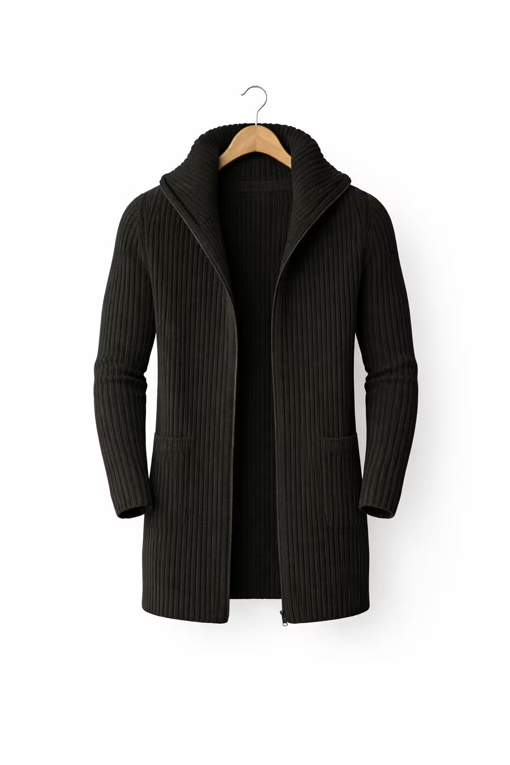 Ribbed Shawl Collar Cardigan