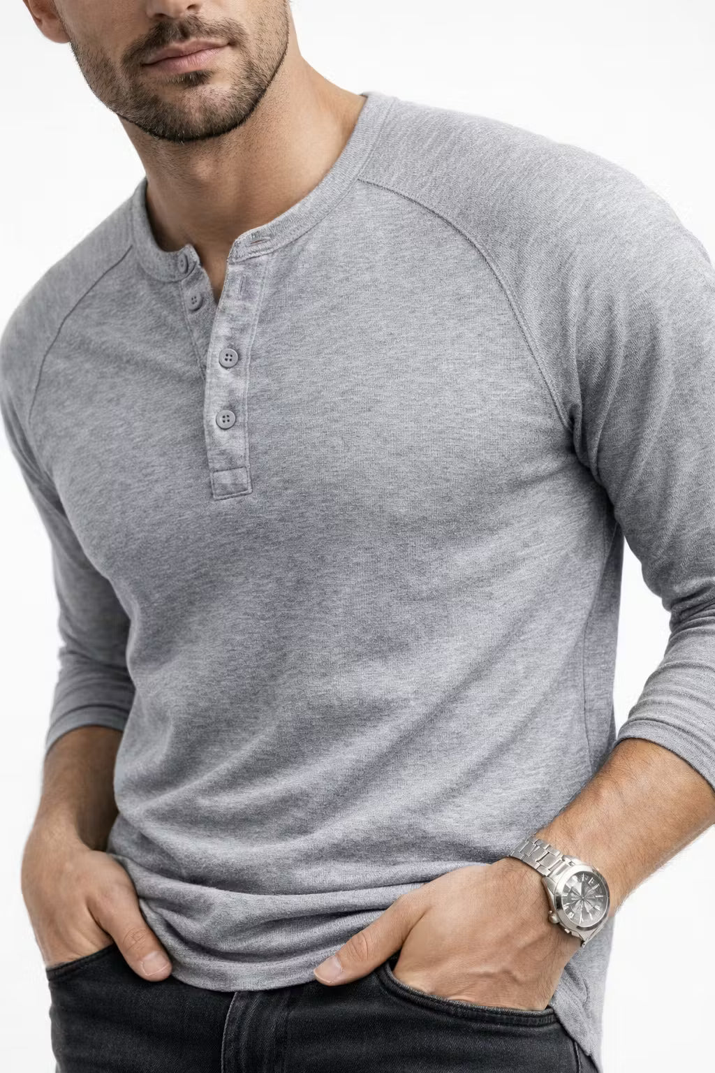 Hudson Textured Henley Pullover