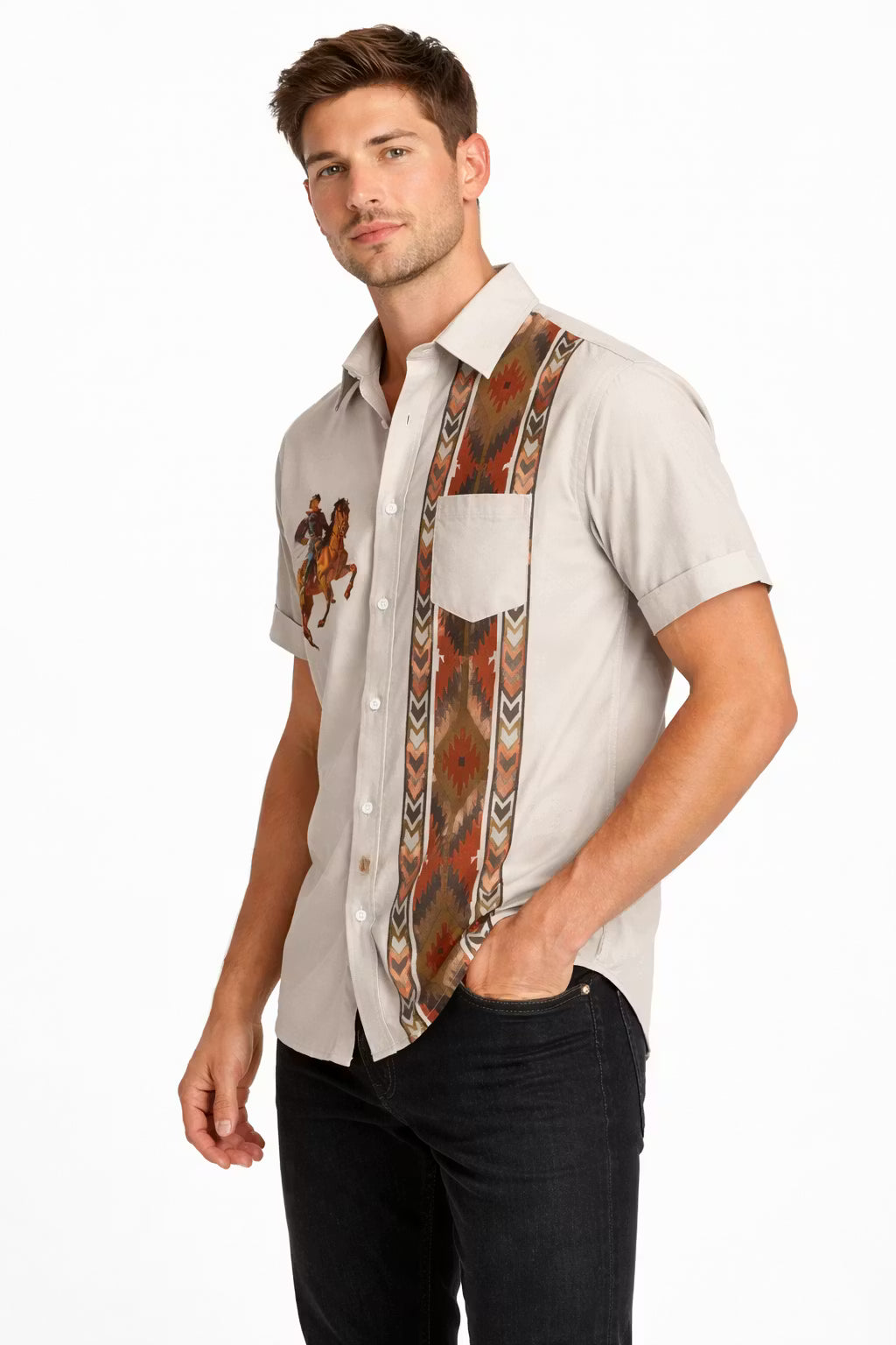 Frontier Mosaic Woven Graphic Shirt