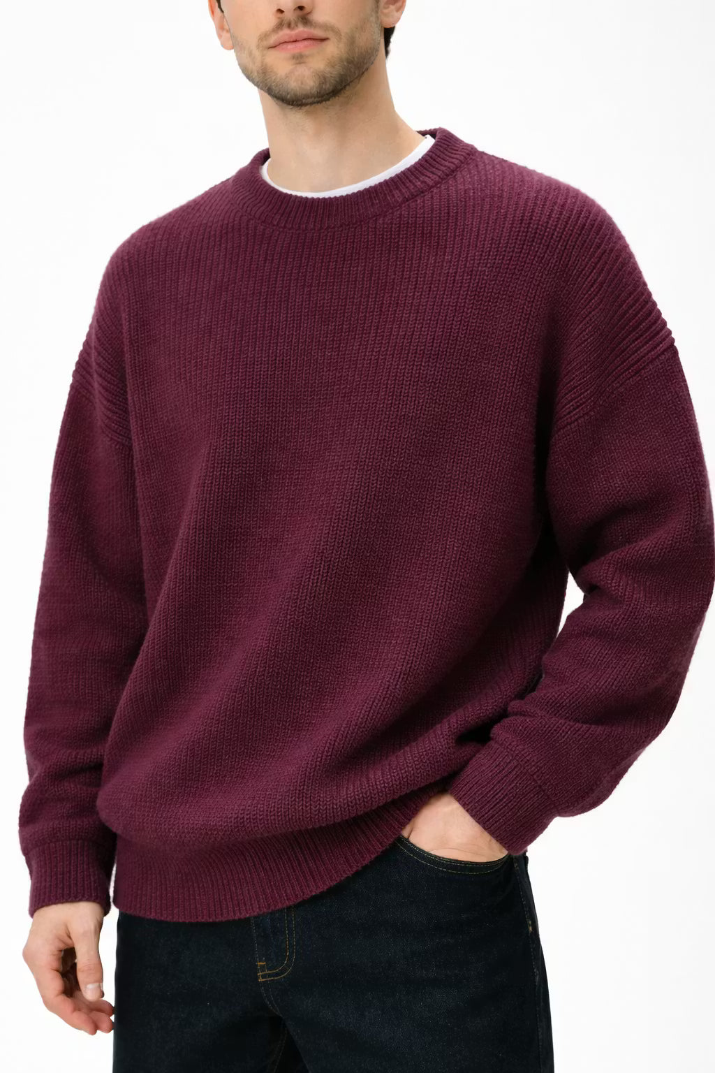 Ribbed Knit Crew