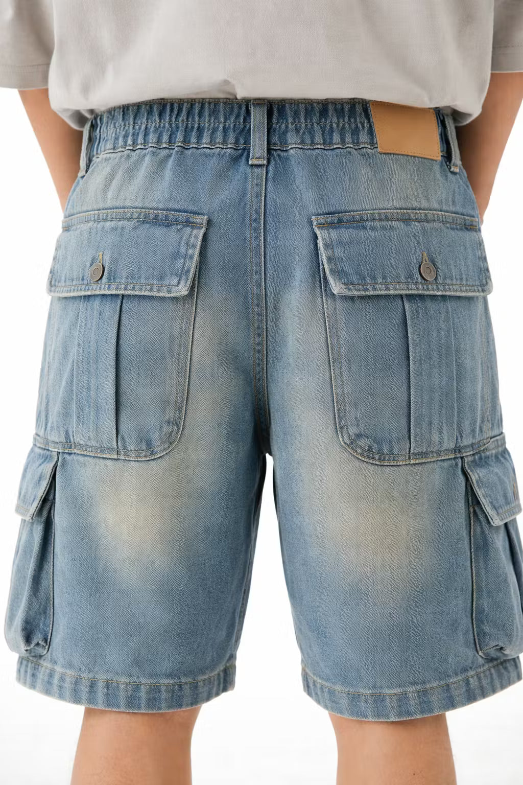 Utility Fade Cargo Denim Shorts