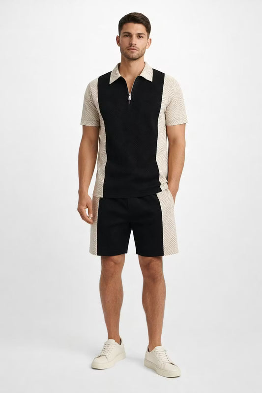 The Riviera Panel Knit Short Set