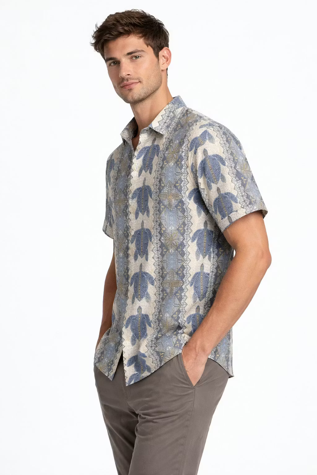Pacific Tortoise Pattern Woven Shirt