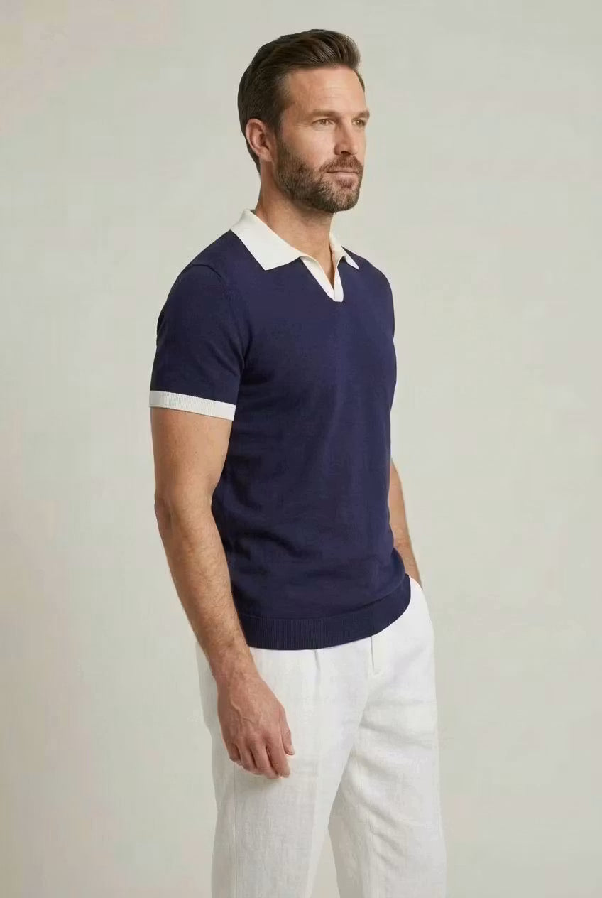 Lafuente contrast gebreide polo
