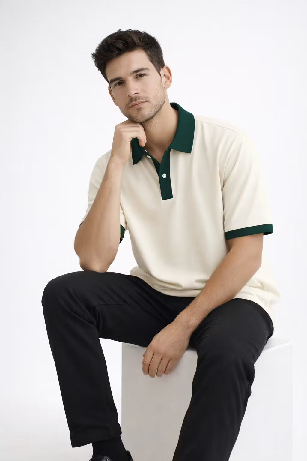 Harajuku Contrast Polo Shirt
