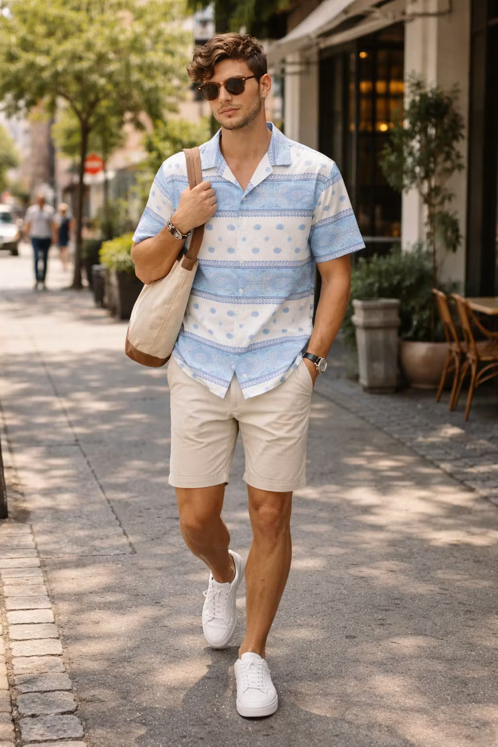 Paisley Stripe Camp Collar Shirt