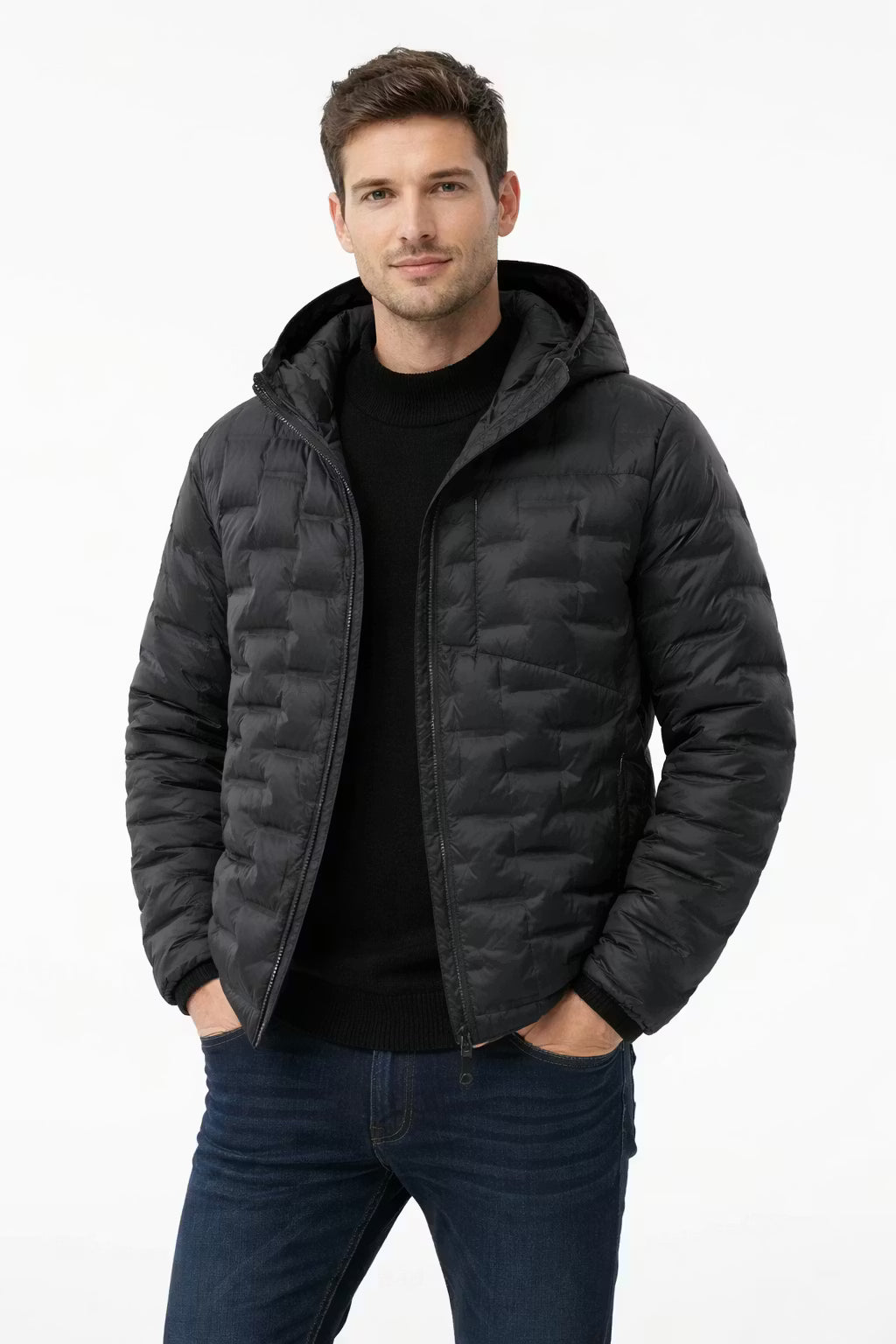 Midnight Alpine Quilted Hooded Jacket
