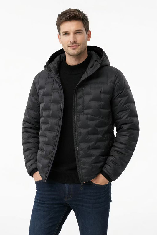 Midnight Alpine Quilted Hooded Jacket
