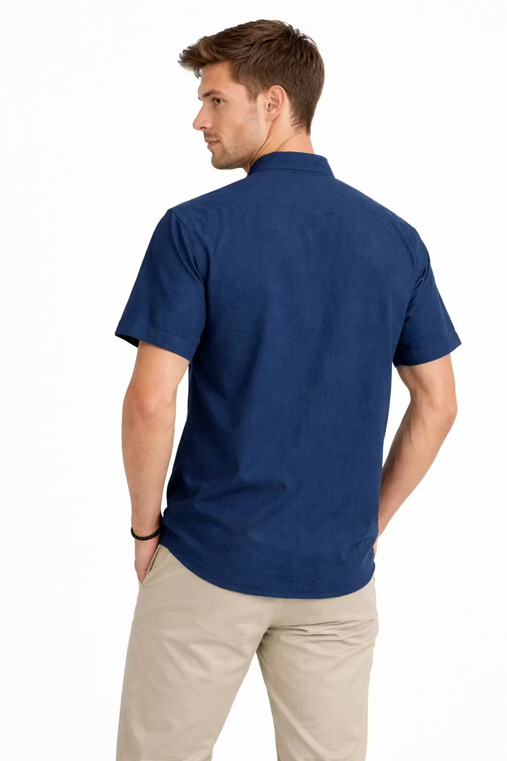 Men’s Cotton Home Short Sleeve Button Shirt