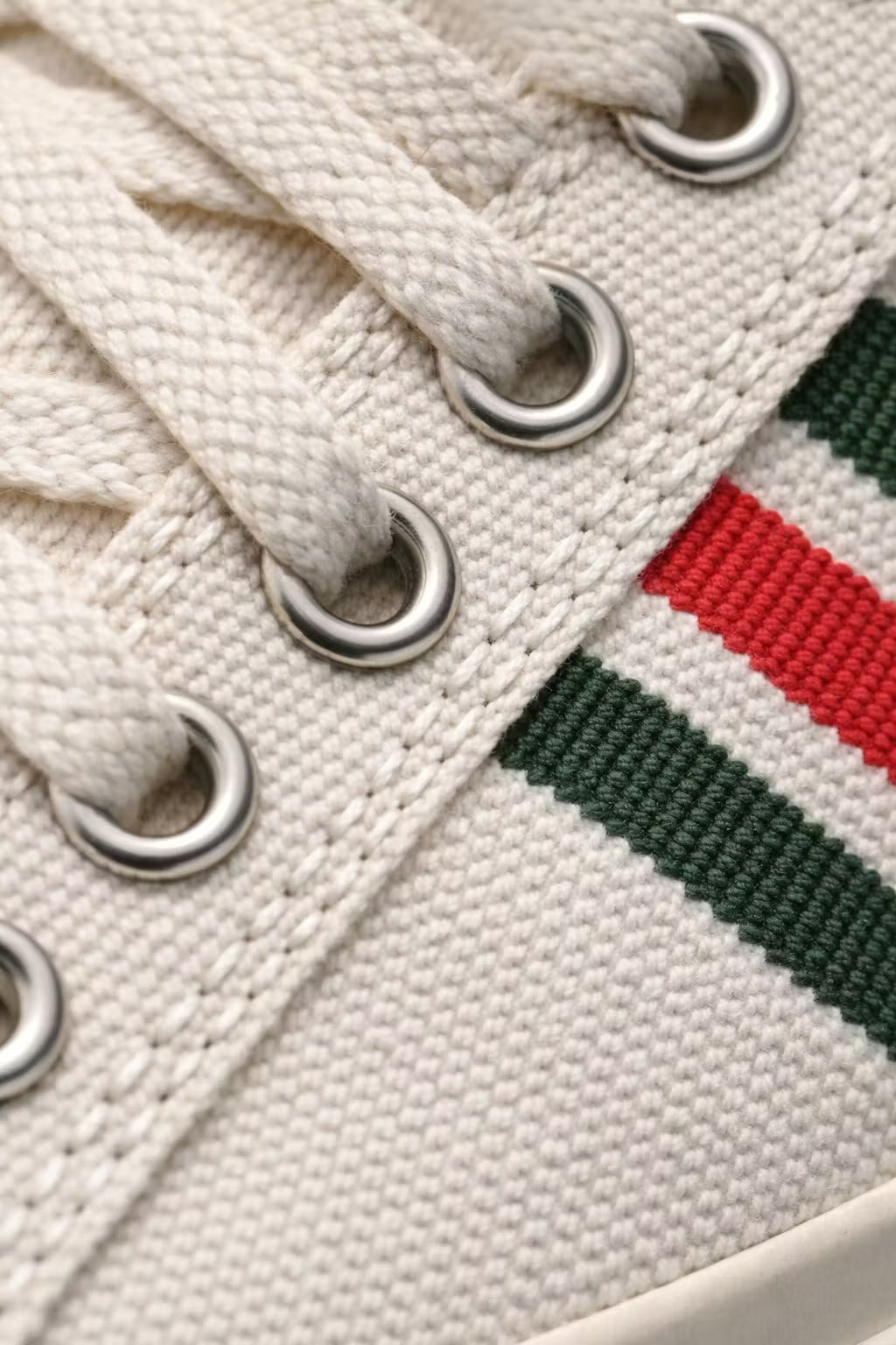 Italian Stripe Knit Lace-Up Trainers