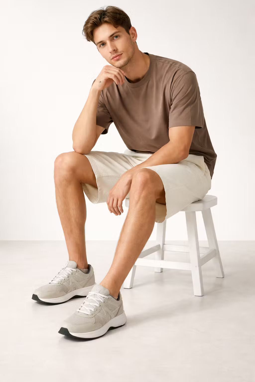 White Wide Leg Denim Jorts
