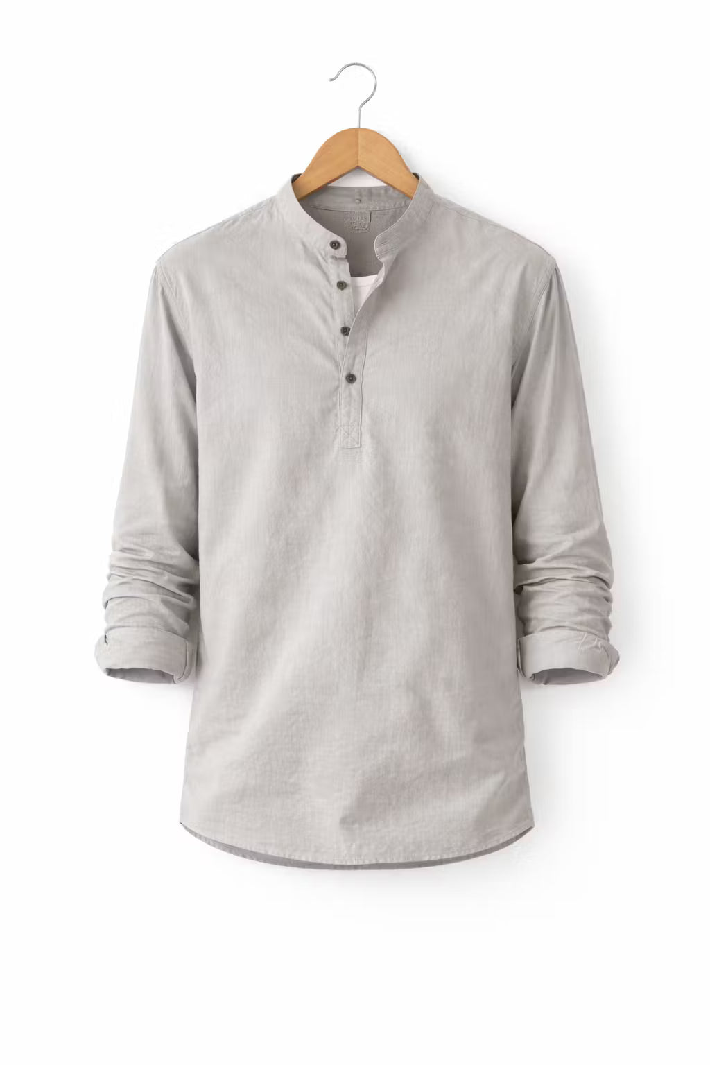 Men’s Linen Home Long Sleeve Henley Shirt