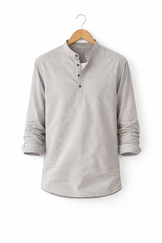 Linnen henley overhemd