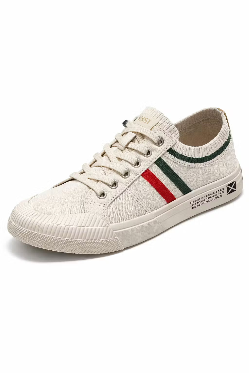 Italian Stripe Knit Lace-Up Trainers