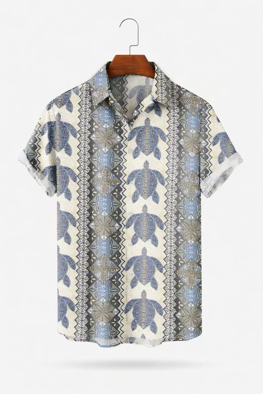 Overhemd geweven Pacific met schildpadprint