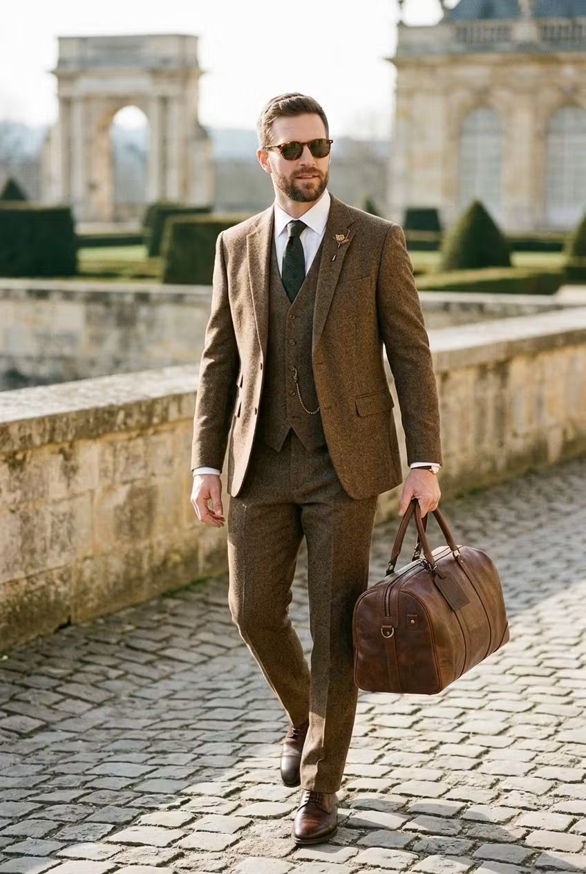 Ashford Three-Piece Textured Suit Set