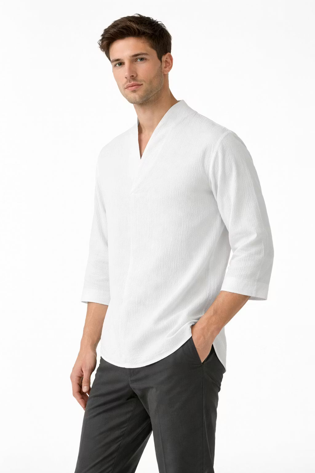 Men’s Cotton Home V-Neck Lounge Shirt