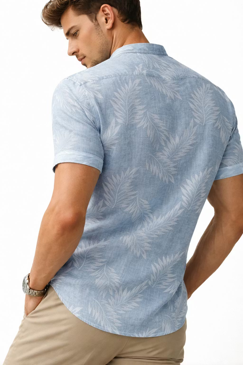 Abstract Leaf Textured Resort Shirt