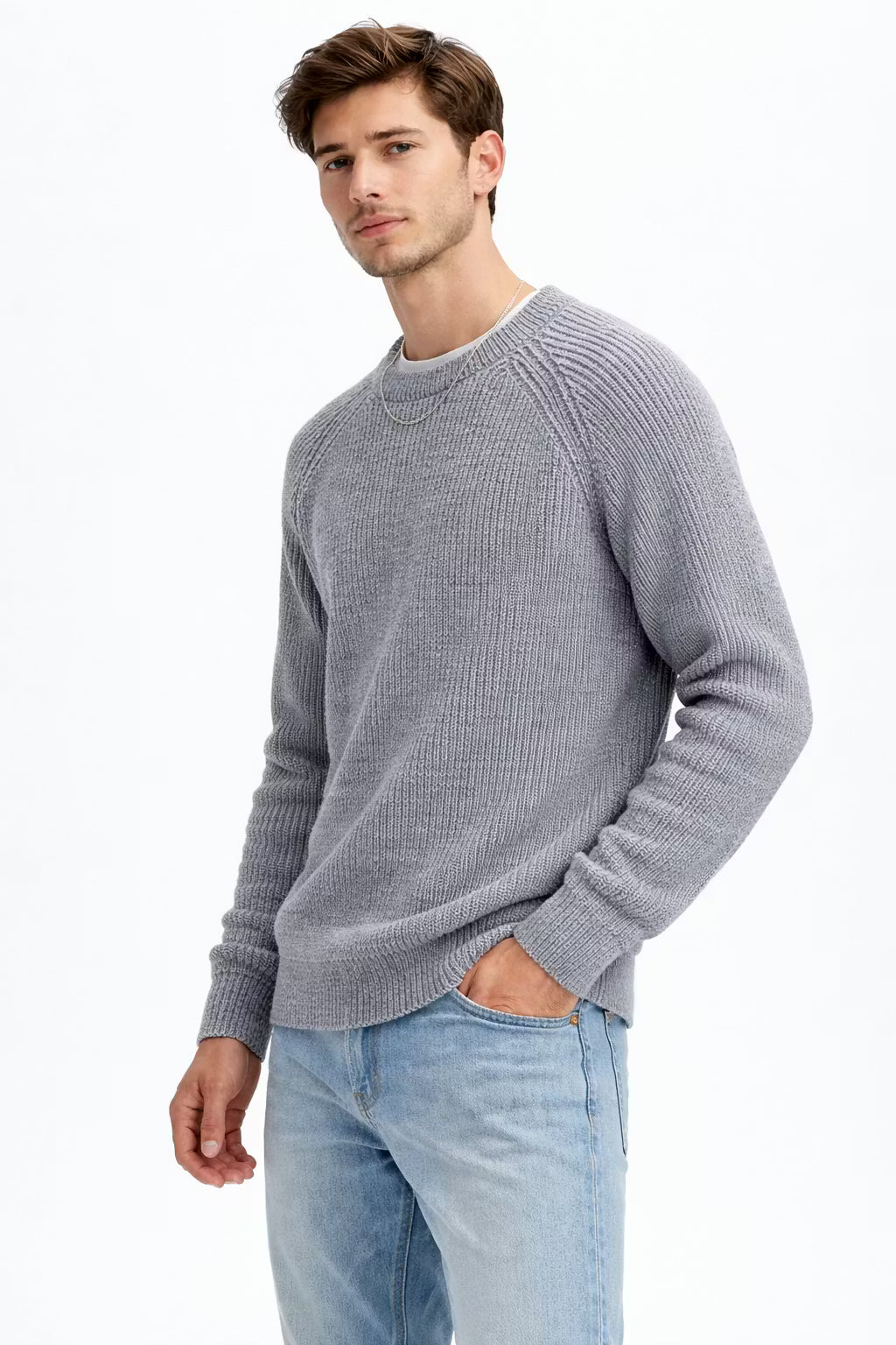 Raglan Rib Knit Crew