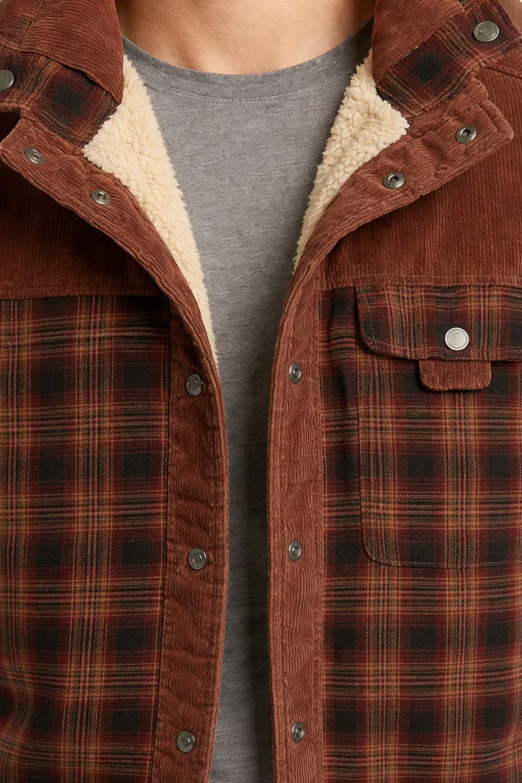 Men’s Plaid Button Jacket