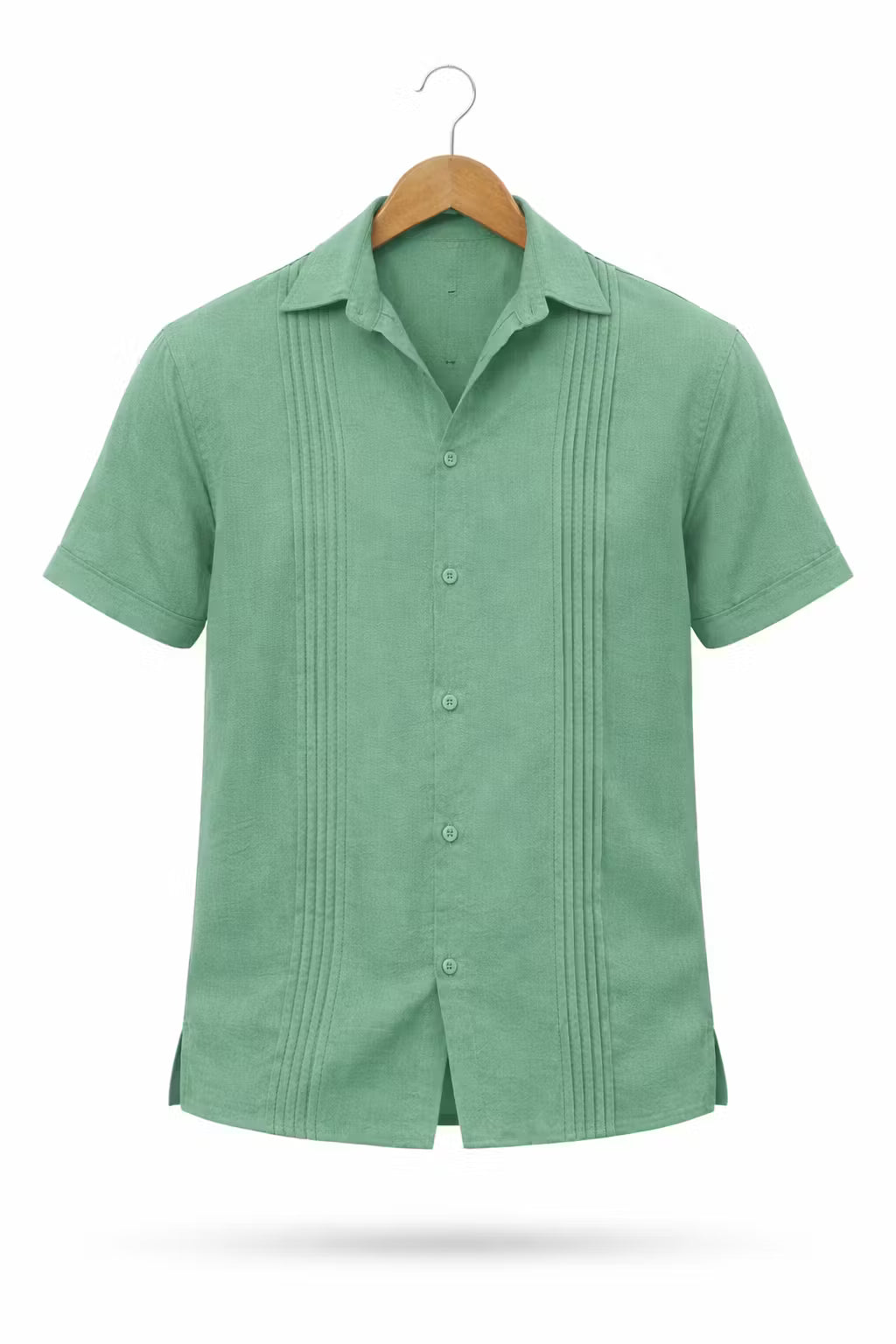 Textured Panel Short Sleeve Button Shirt
