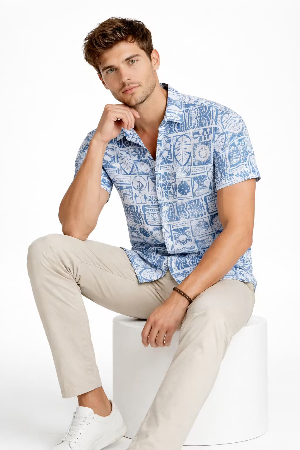 Aegean Mosaic Woven Print Shirt