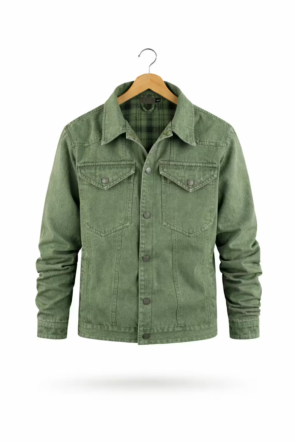 Men’s Button Front Lined Denim Jacket for Outdoor Wear