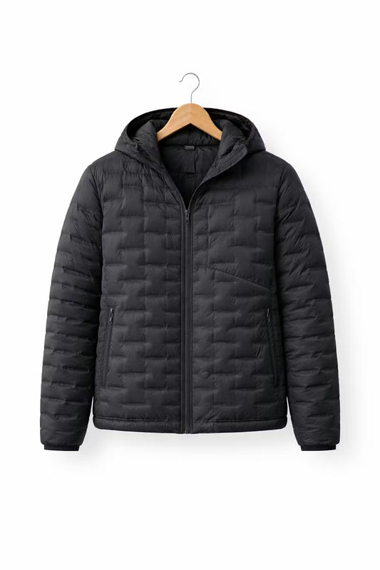 Midnight Alpine Quilted Hooded Jacket