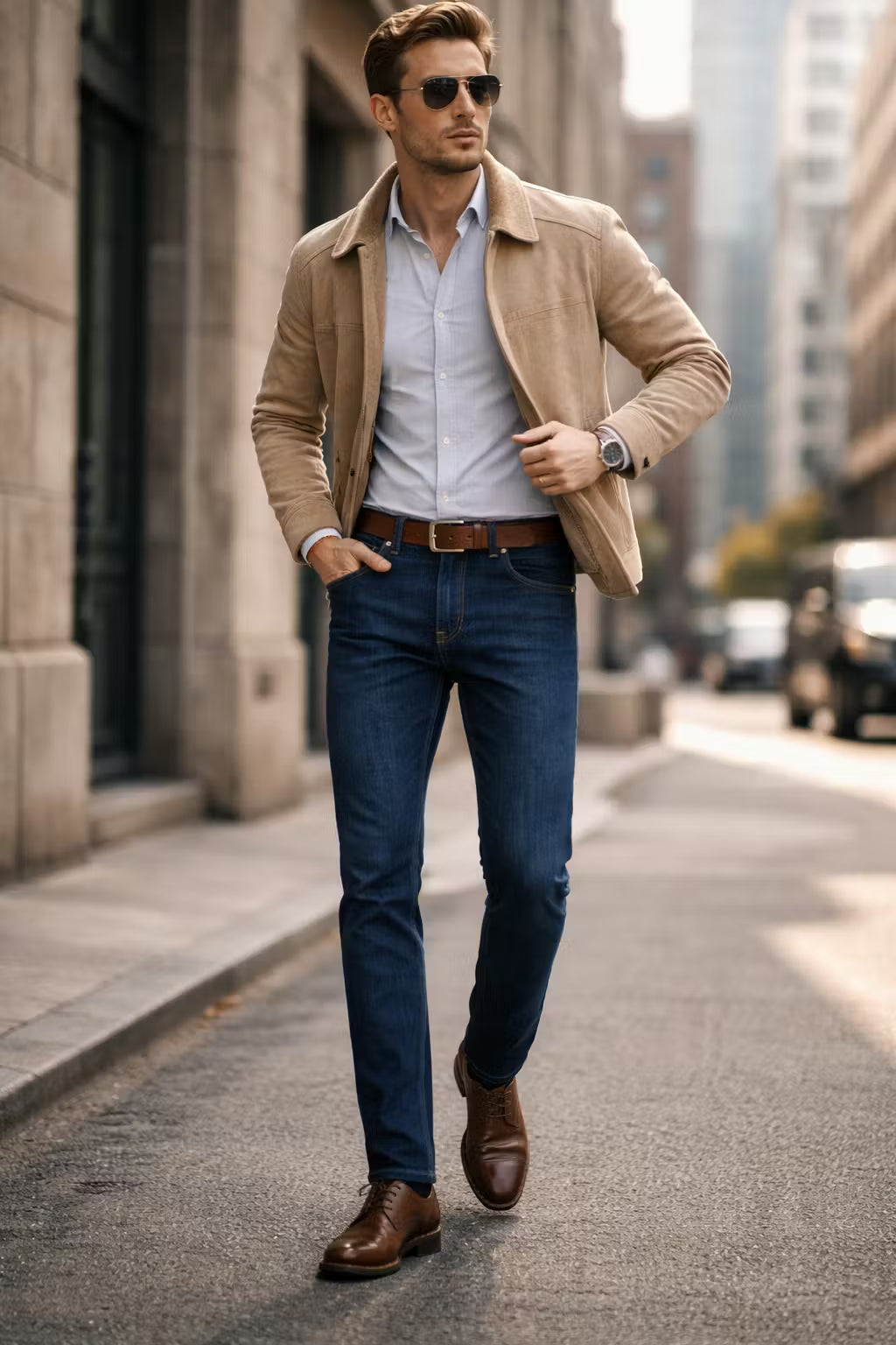 Men’s Dark Blue Straight Fit Trousers