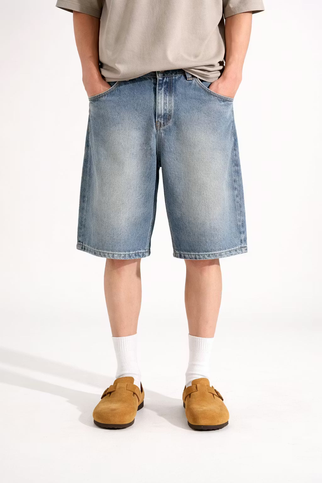 Vintage Wash Relaxed Denim Jorts