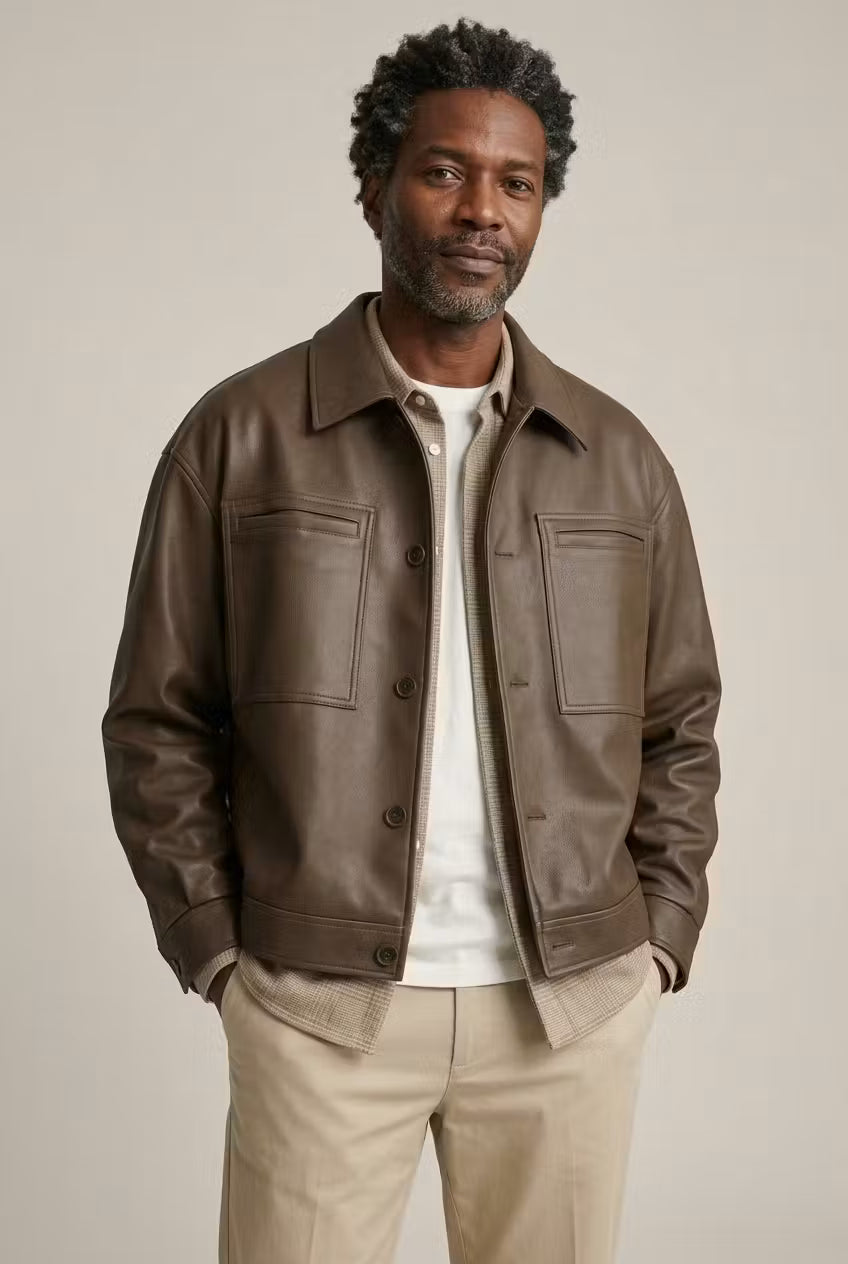 Mason Faux Leather Chore Jacket