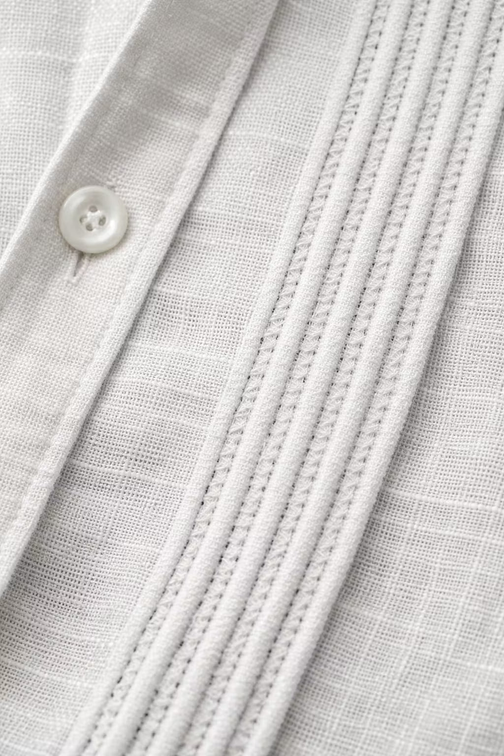 Textured Panel Short Sleeve Button Shirt