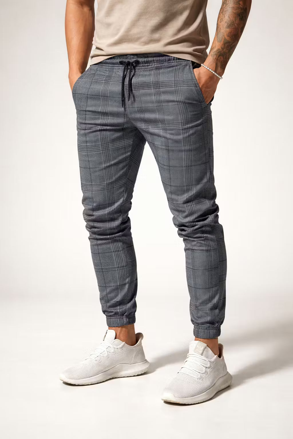 Modern Plaid Street Joggers
