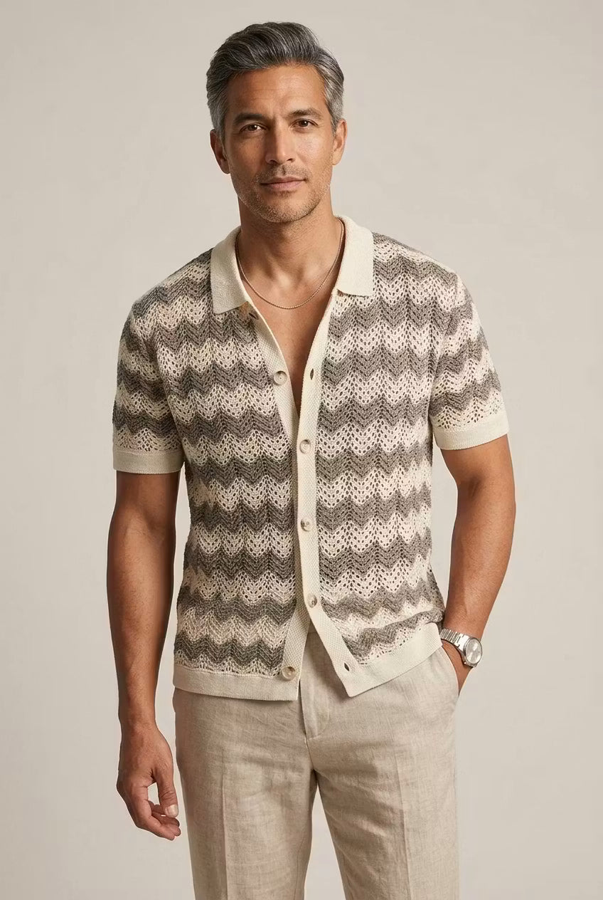 The Belmont Wave Knit Polo