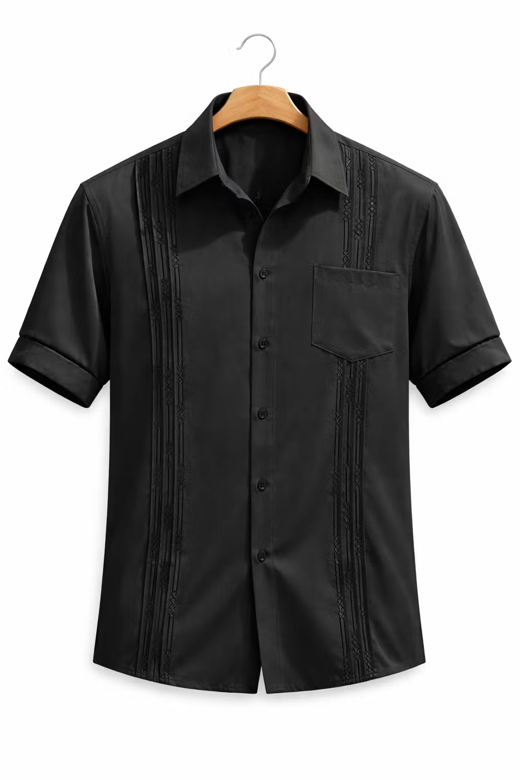 Embroidered Stripe Long Sleeve Button Shirt