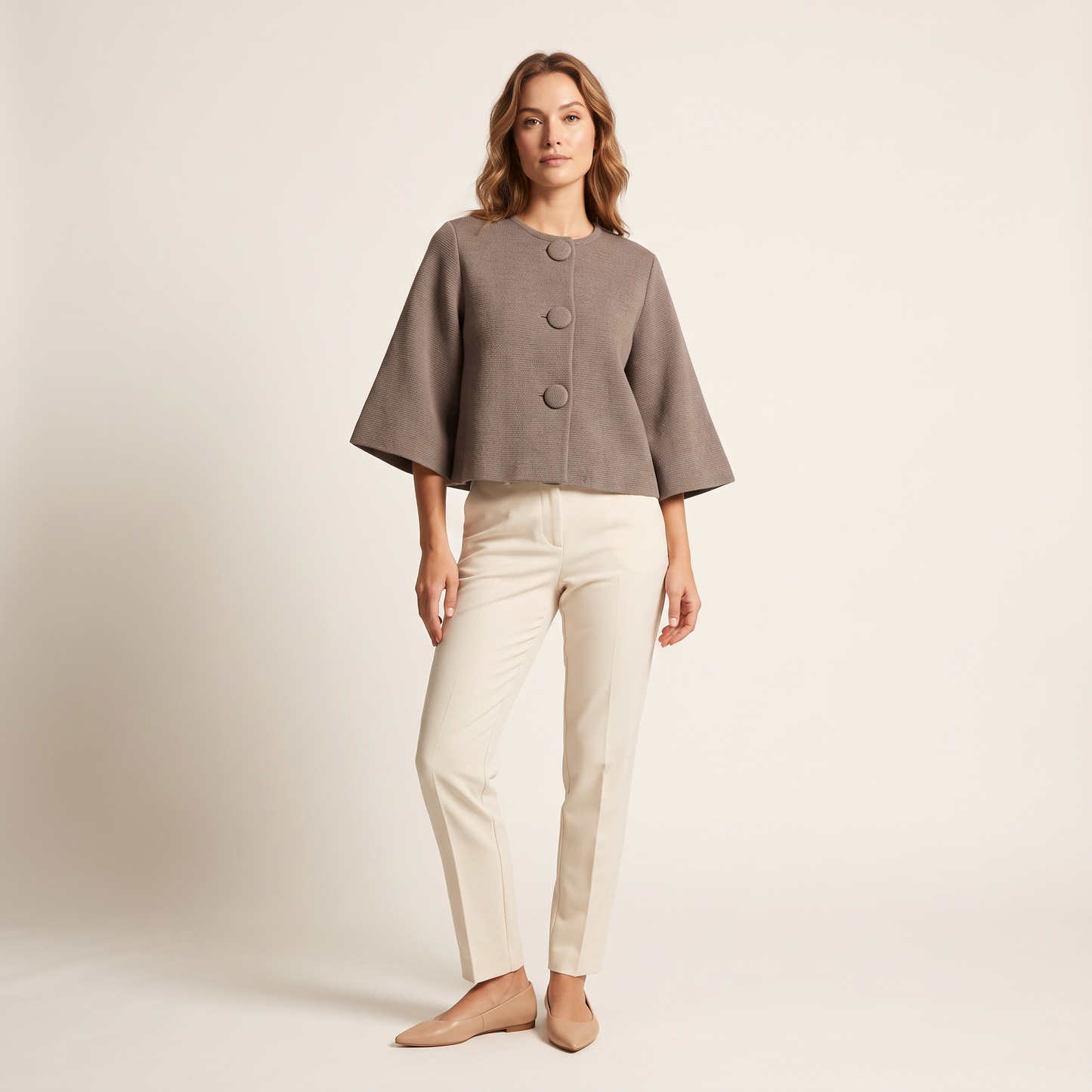 Studio vest met wijde mouwen