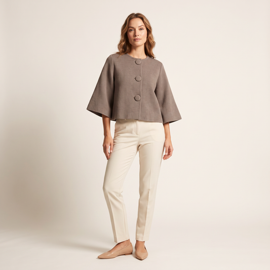 Studio vest met wijde mouwen