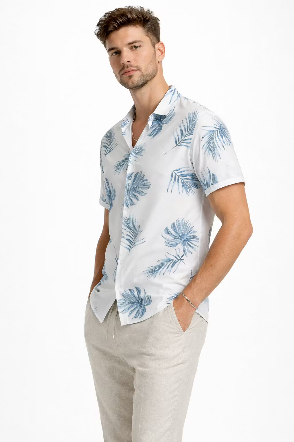 Palm Print Resort Shirt