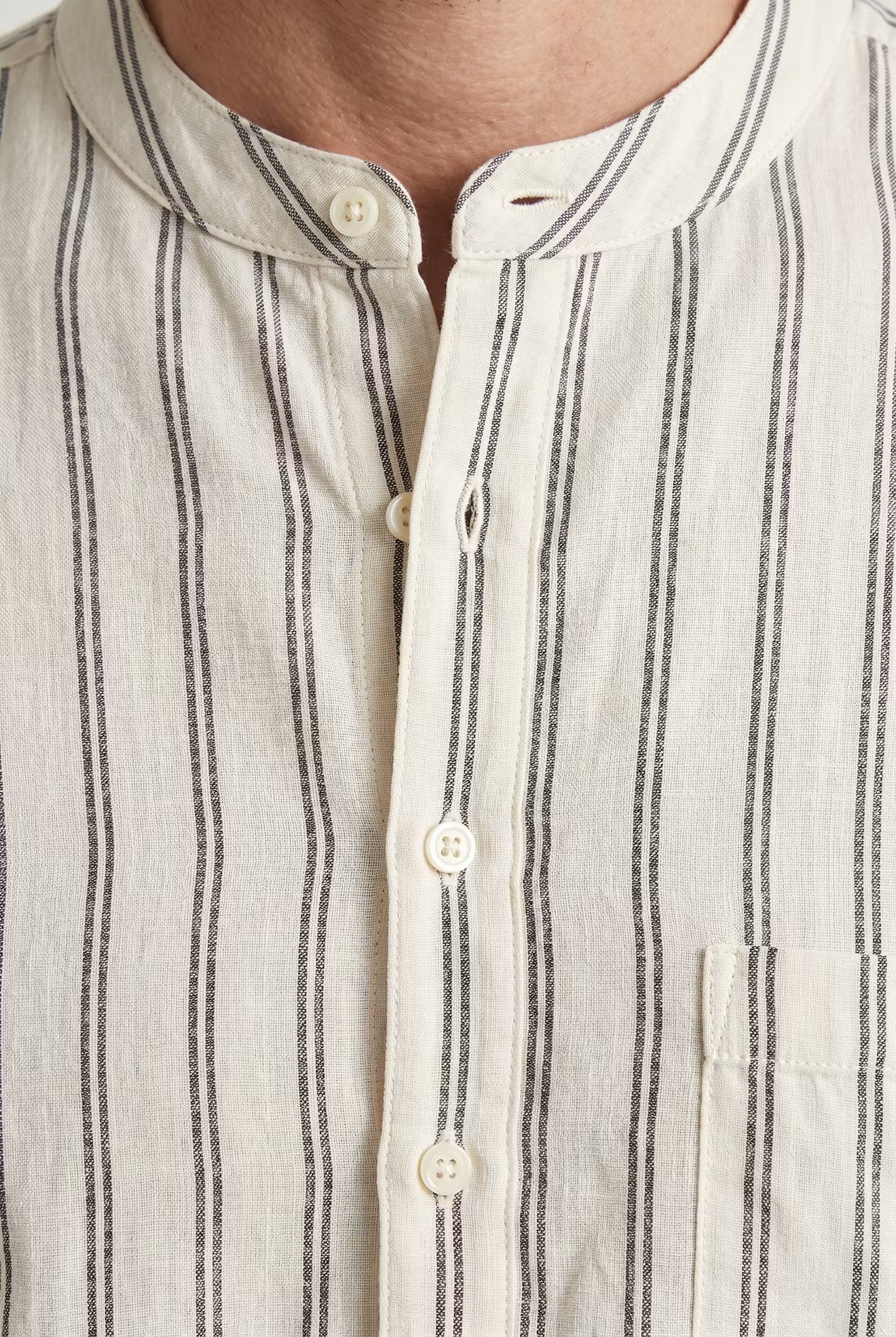 Alden Stripe Grand Collar Shirt