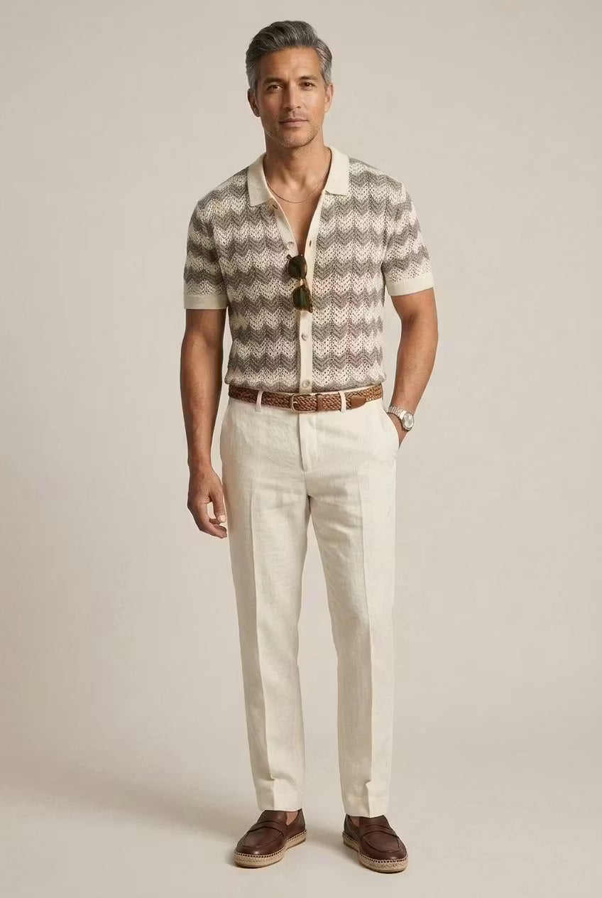The Belmont Wave Knit Polo