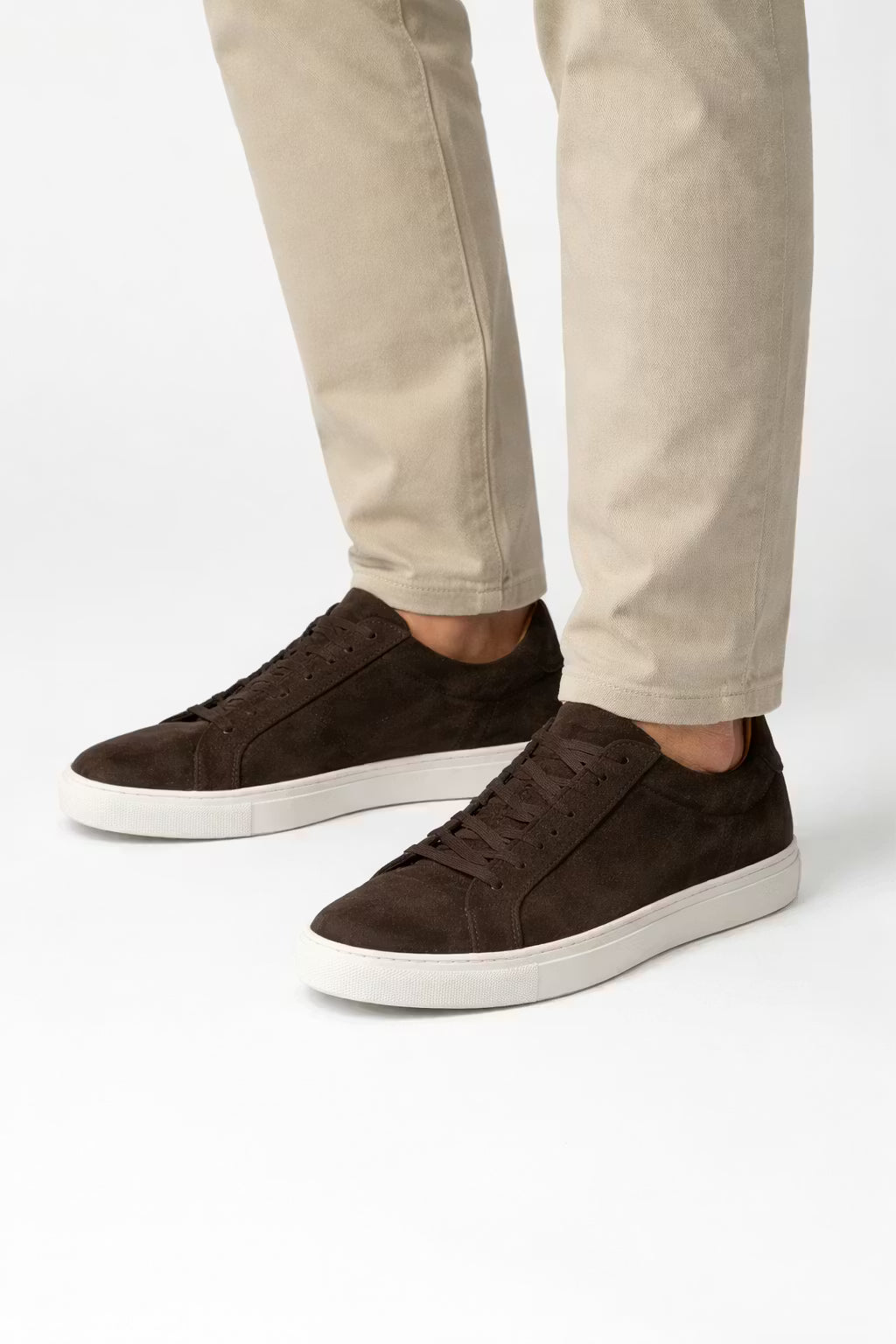 Suede Panel Low-Top Lace Sneakers