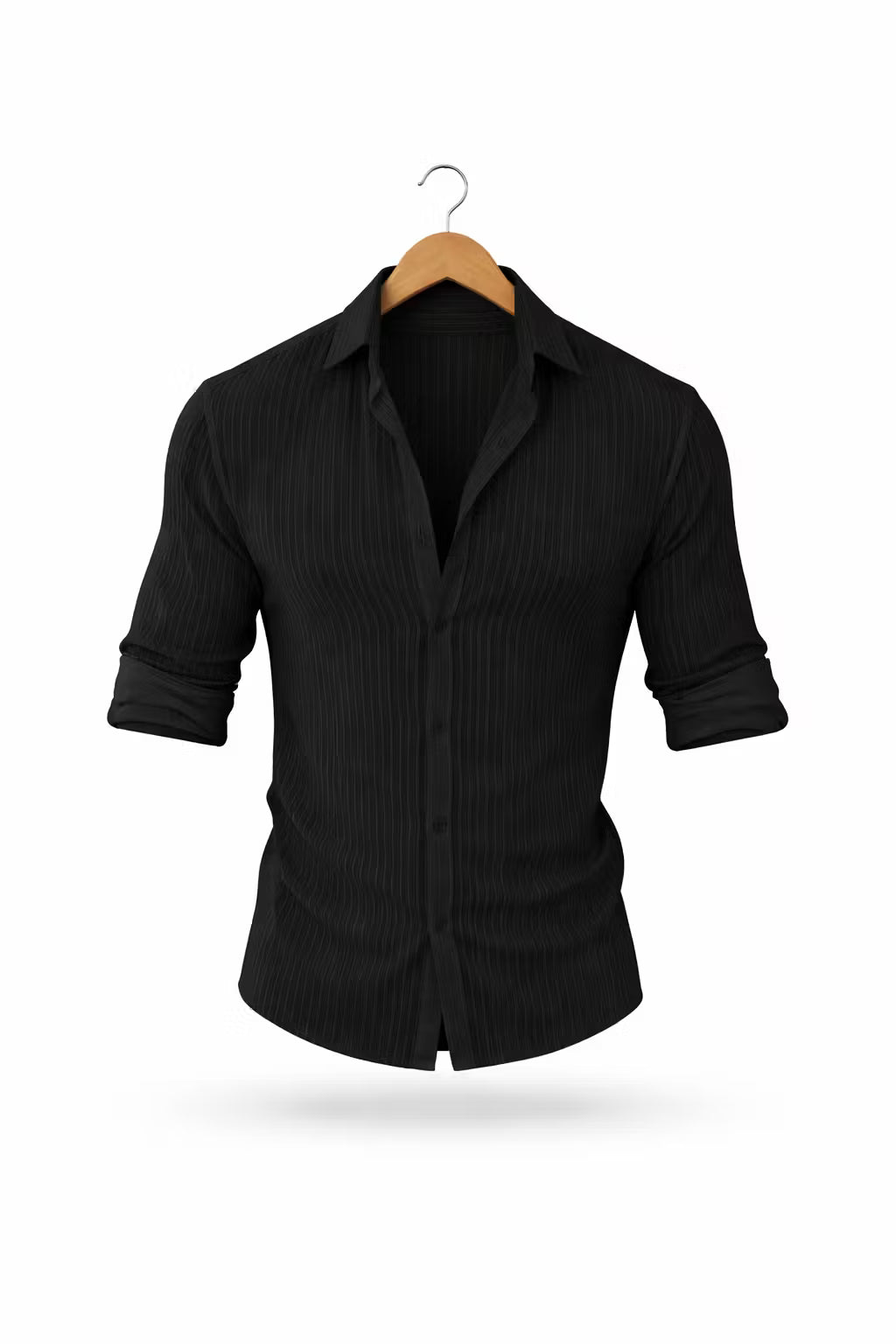 Textured Rib Dress Button Shirt