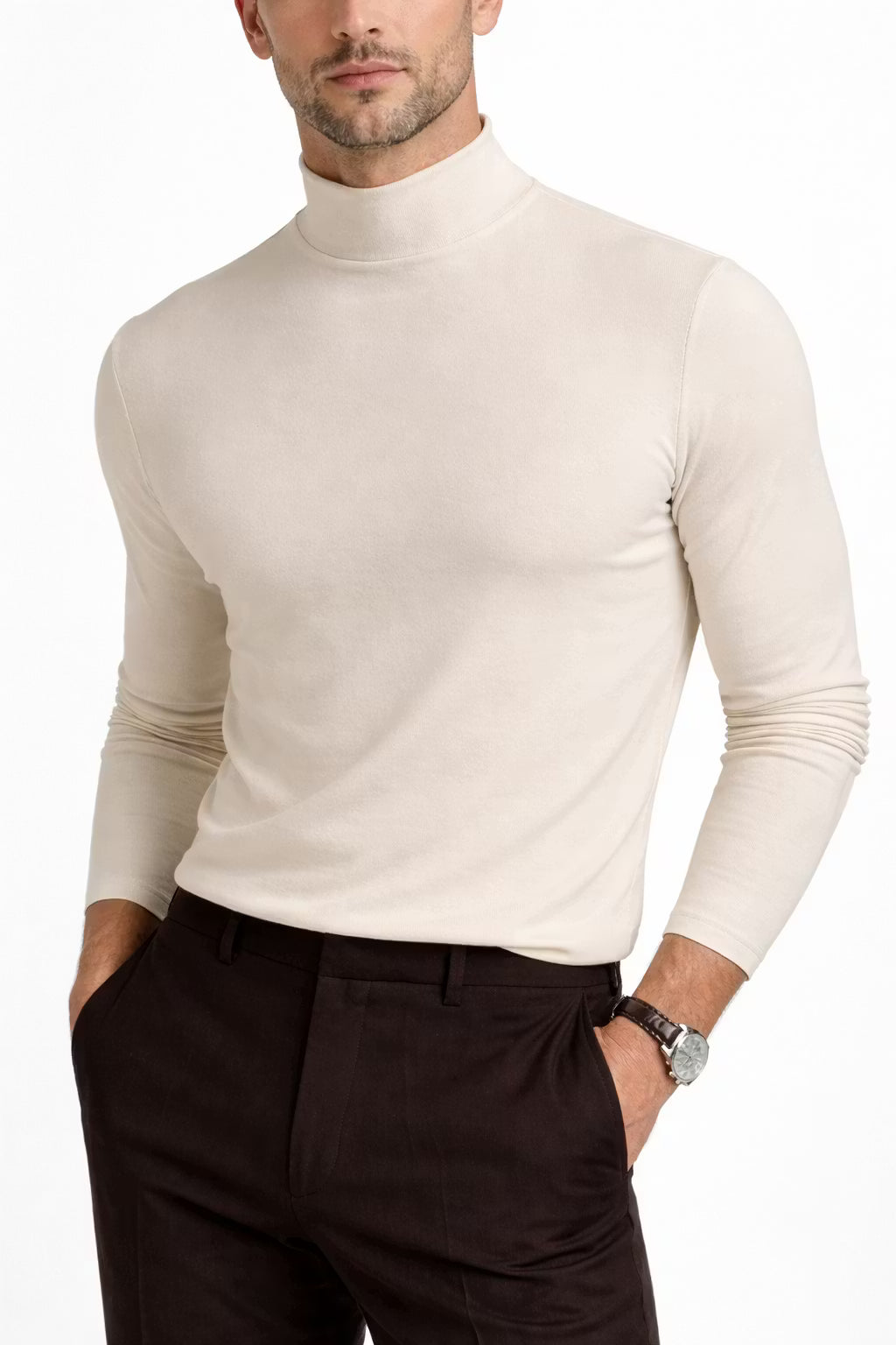Men’s Long Sleeve Mock Neck Top