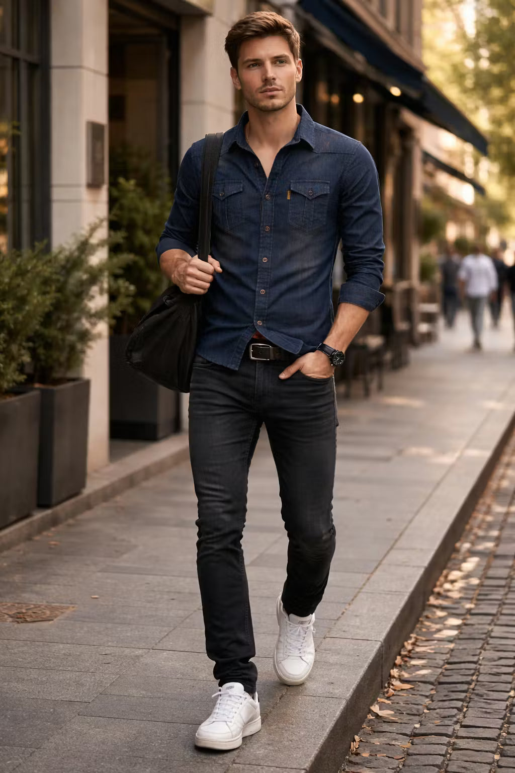 Lakemont Double Breast Pocket Western Denim Shirt