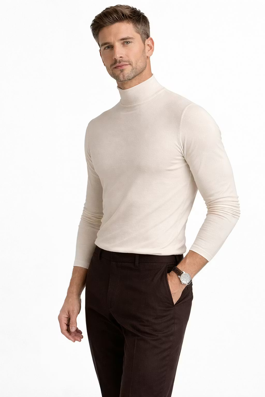 Men’s Long Sleeve Mock Neck Top