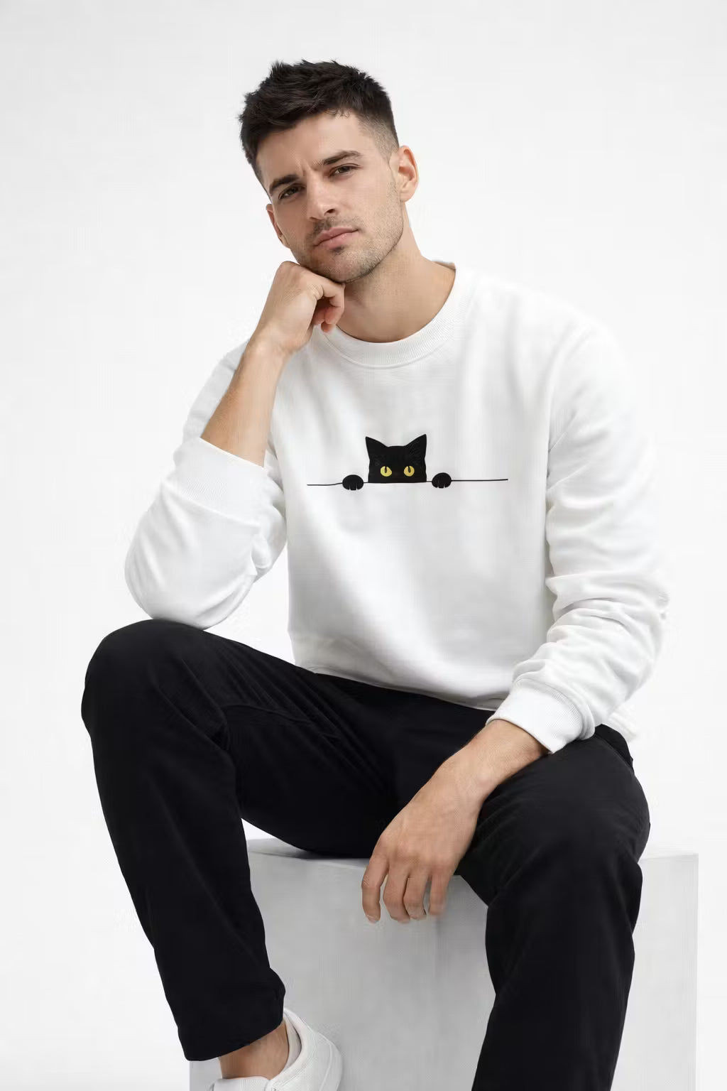 Midnight Cat Graphic Sweater