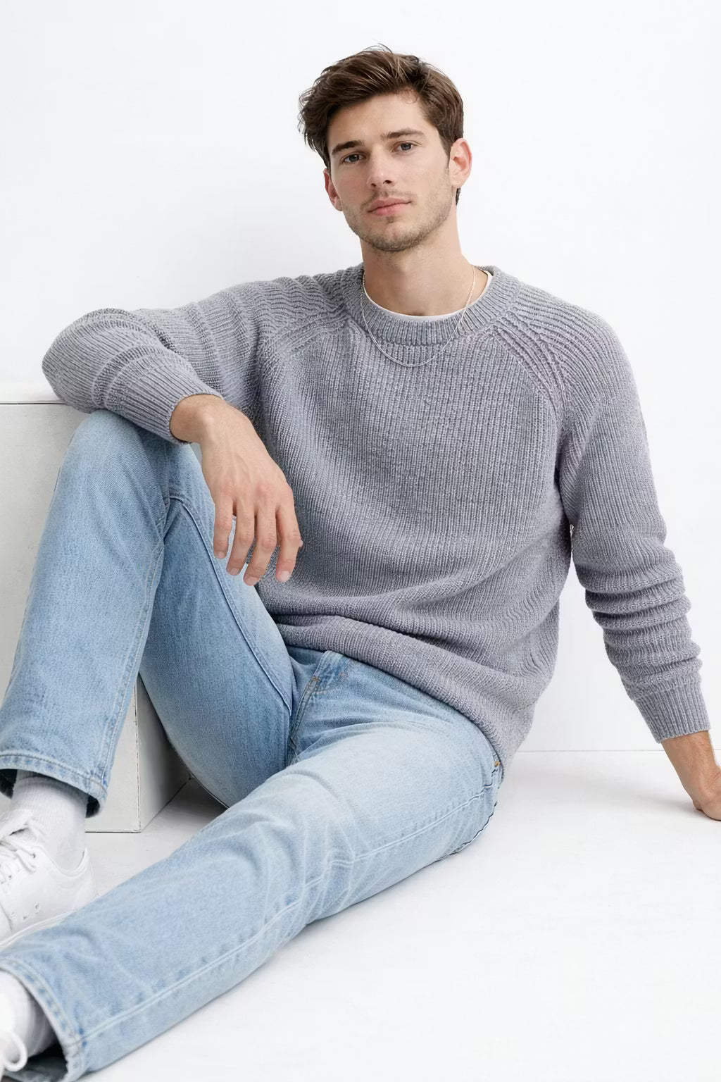 Raglan Rib Knit Crew