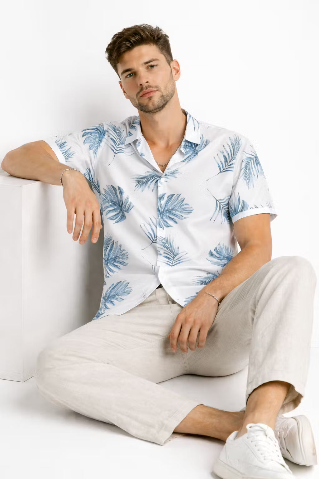 Palm Print Resort Shirt